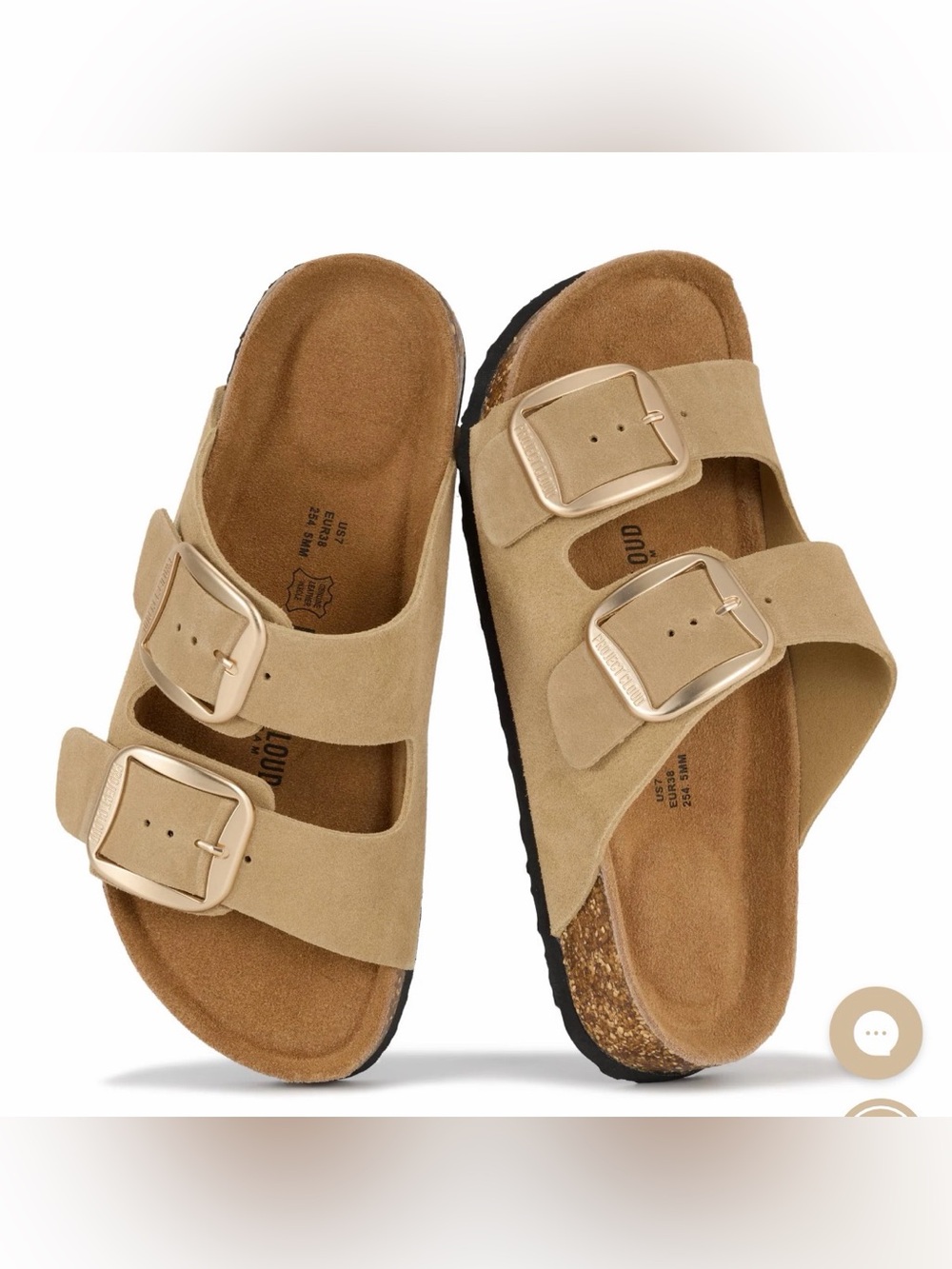 Project Cloud Women Flat Sandals | 100% Genuine Leather | Anti-Slip Sz 7.5 New